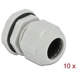 DELOCK 60221 - Cable Gland, PG19, 10 pieces, grey