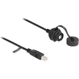 DELOCK 88011 - USB 2.0 cable, B male to B female, flush mount, IP68, 1 m