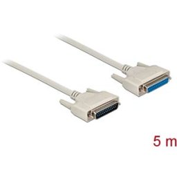 DELOCK 83214 - Serial cable, D-Sub 25, connector/socket, 5 m