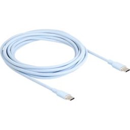 DELOCK 81236 - USB 2.0 cable, C plug > C plug, silicone, blue, 4.0 m