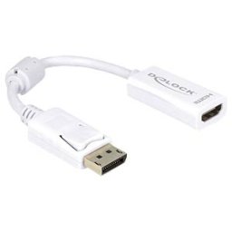 DELOCK 61767 - Cable DP 1.1 plug > HDMI jack, 22 cm, weiß