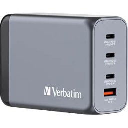 VERBATIM 32205 - USB charger, 140 W, 3x USB-C PD, 1x USB-A QC 3.0, GaN