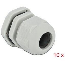 DELOCK 60219 - Cable Gland, PG16, 10 pieces, grey