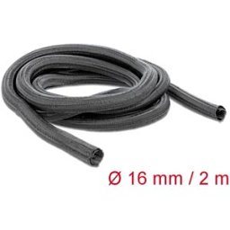 DELOCK 18854 - Braided Sleeve, self-closing, 2 m x 16 mm, black