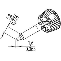 ERSA 0142CDLF16A - ERSADUR soldering tip, 1.6 mm, asymmetrical