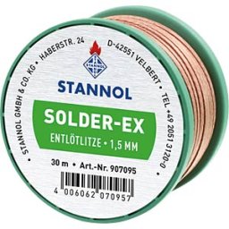 STANNOL ELL STA 1,5 30 - Desoldering wick Solder-Ex, copper, 30 m x 1.5 mm
