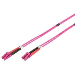 DIGITUS 2533034 - FO patch cable, OM4, LC / LC, duplex, violet, 3m
