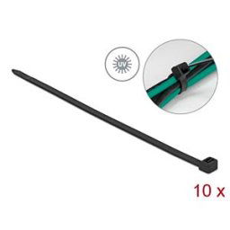 DELOCK 19564 - Kabelbinder UV-beständig L 1220 x B 9,0 mm schwarz 10 Stück