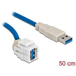 DELOCK 86871 - Keystone module USB 3.0 A female 250° > male with cable