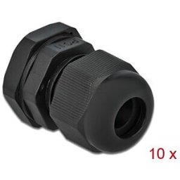DELOCK 60196 - Cable Gland, PG11, 10 pieces, black