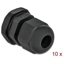 DELOCK 60194 - Cable Gland, PG9, 10 pieces, black