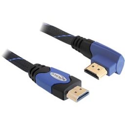 DELOCK 82955 - High-speed HDMI cable, 1 m, angled to left
