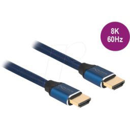 DELOCK 85445 - Ultra High Speed HDMI Cable 48 Gbps 8K 60 Hz blue 0.5 m certifie