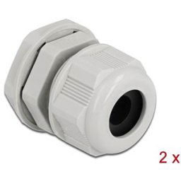 DELOCK 60366 - Cable Gland PG16 for round cable gy 2 pcs
