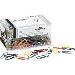 DURABLE 124100 - Paper clips, 26 mm, assorted colours, 500 pieces