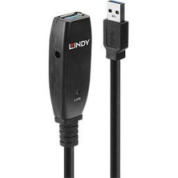 LINDY 43322 - Active USB 3.0 cable, A-plug > A-socket, Slim, 15 m