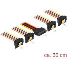 DELOCK 60167 - SATA 15 Pin Stecker > SATA 15 Pin Buchse 4 x down 90° 30 cm