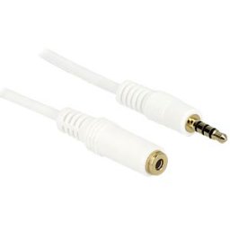 DELOCK 84484 - Jack, 3.5 mm, plug/socket, 4-pin, iPhone, 3.0 m, white