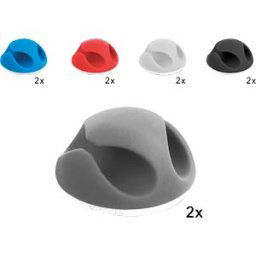DELOCK 18296 - Cable holder with 2 cable grips, mini, pack of 10, assorted colo