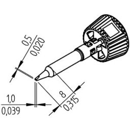 ERSA 0142CDLF10 - ERSADUR soldering tip, 1.0 mm, chisel-shaped
