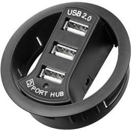 GOOBAY DESKHUB 60-SW - In-desk 3-port HUB, 60 mm, black