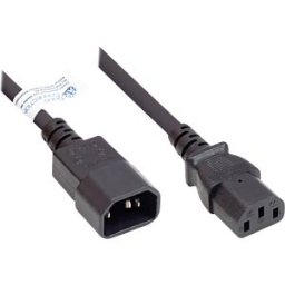 GOOD CONNECTIONS GC P1430-S020 - Cold device extension C14 to C13 , black, 0,75 mm², 2 m