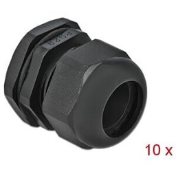 DELOCK 60226 - Cable Gland, PG29, 10 pieces, black