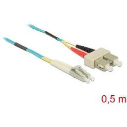 DELOCK 86563 - Cable Optical Fibre LC to SC Multi-mode OM3 0.5 m