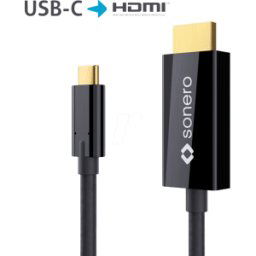 SONERO SON X-UCC010-020 - USB C plug to HDMI cable, DP mode, 4K60, 2 m, black