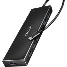 AXAGON AXG HUE-F7C - USB 3.0, 7-port hub, 7xA, USB-C cable