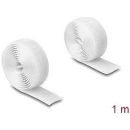 DELOCK 20918 - Durable Velcro tape set on roll, L 1 m x W 20 mm white