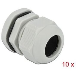 DELOCK 60225 - Cable Gland, PG25, 10 pieces, grey