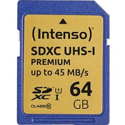 INTENSO 3421490 - SDXC card, 64 GB, Intenso Class 10