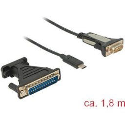 DELOCK 62904 - USB Type C > 1 x Serial DB9 RS-232 + Adapter DB25