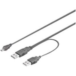 GOOBAY 93587 - USB 2.0 dual-power hi-speed cable, 0.6 m