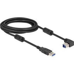 DELOCK 81114 - USB 3.0 cable, A plug to B plug, 90° down, 3 m