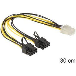 DELOCK 83433 - PCI Express power supply 6-pin socket>2 x 8-pin plug