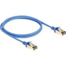 DELOCK 80333 - Patch cable, Cat.8.1, F/FTP, Slim, 1 m, blue