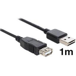 DELOCK 83370 - EASY-USB 2.0-A plug > A socket 1-m extension