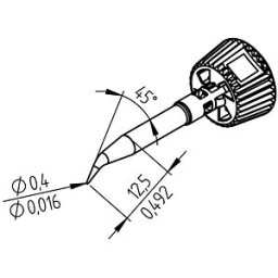 ERSA 0142SDLF04L - ERSADUR soldering tip, 0.4 mm, bent, extended