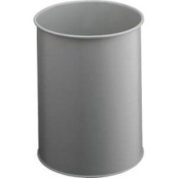 DURABLE 330110 - Waste container, 15 l, metal, round, grey