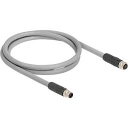 DELOCK 80537 - M12 Cable L-coded 5 pin male to female PUR suitable for drag cha