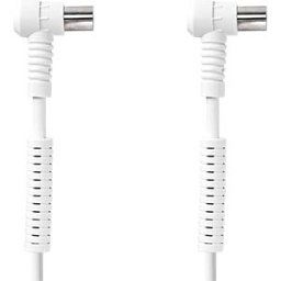 NEDIS N CSGB40120WT50 - Coaxial cable, IEC connector IEC port, 5.00 m, round, white