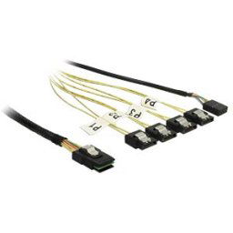 DELOCK 83319 - Cable Mini SAS SFF-8087 > 4 x SATA 7 pin Reverse + Sideband 1 m