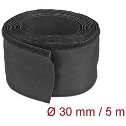 DELOCK 19191 - Fabric hose with rip-tape fastening, 5 m x 30 mm, black