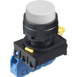 IDEC ID YW1BM2E10W - YW-22mm, PB, extended, plastic, momt, 1NO, white