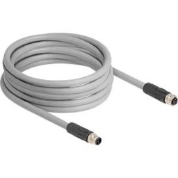 DELOCK 80541 - M12 Cable L-coded 5 pin male to female PUR suitable for drag cha