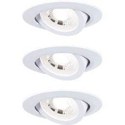 PAULMANN PLM 92985 - Recessed light, 4.8 W, 3000 K, 70°, round, matt white, set of 3