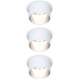 PAULMANN PLM 93385 - Recessed light Gil, 3 x 6 W, 470 lm, 2700 K, matt white/iron