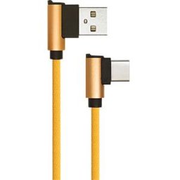 V-TAC VT-5362 G - Sync & charging, USB A -> USB C, 1,0m, ang., textile, gold